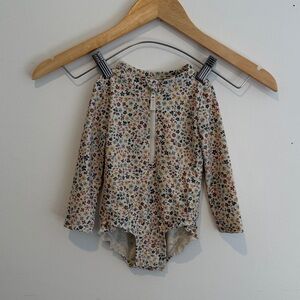Little Planet Swimsuit Floral Long Sleeve Rashguard Snap Bottom 12mp